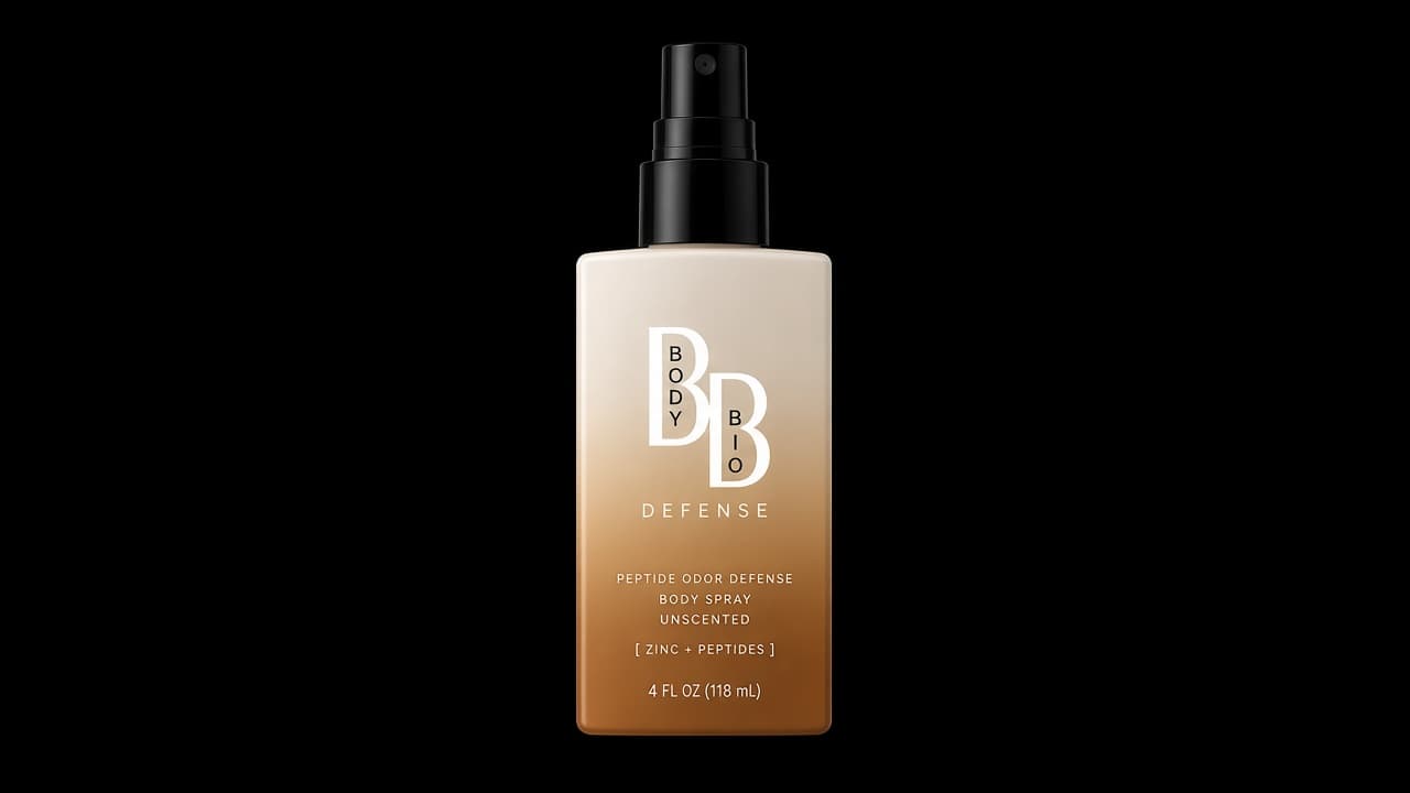 BB Defense BODY SPRAY — brown unscented bottle with matte black spray cap